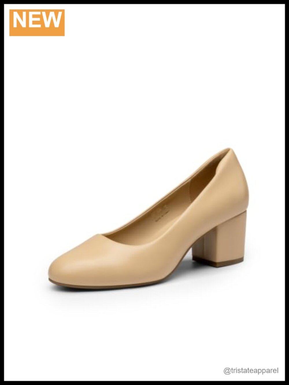 Women's Round Toe Block Heel Office Pumps Memory Foam Insole